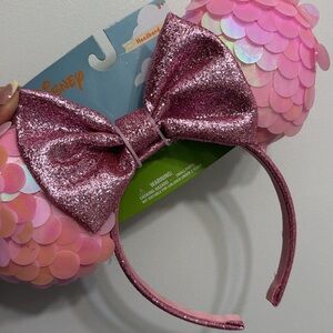 Disney Glitter Pink Minnie Bow Headband